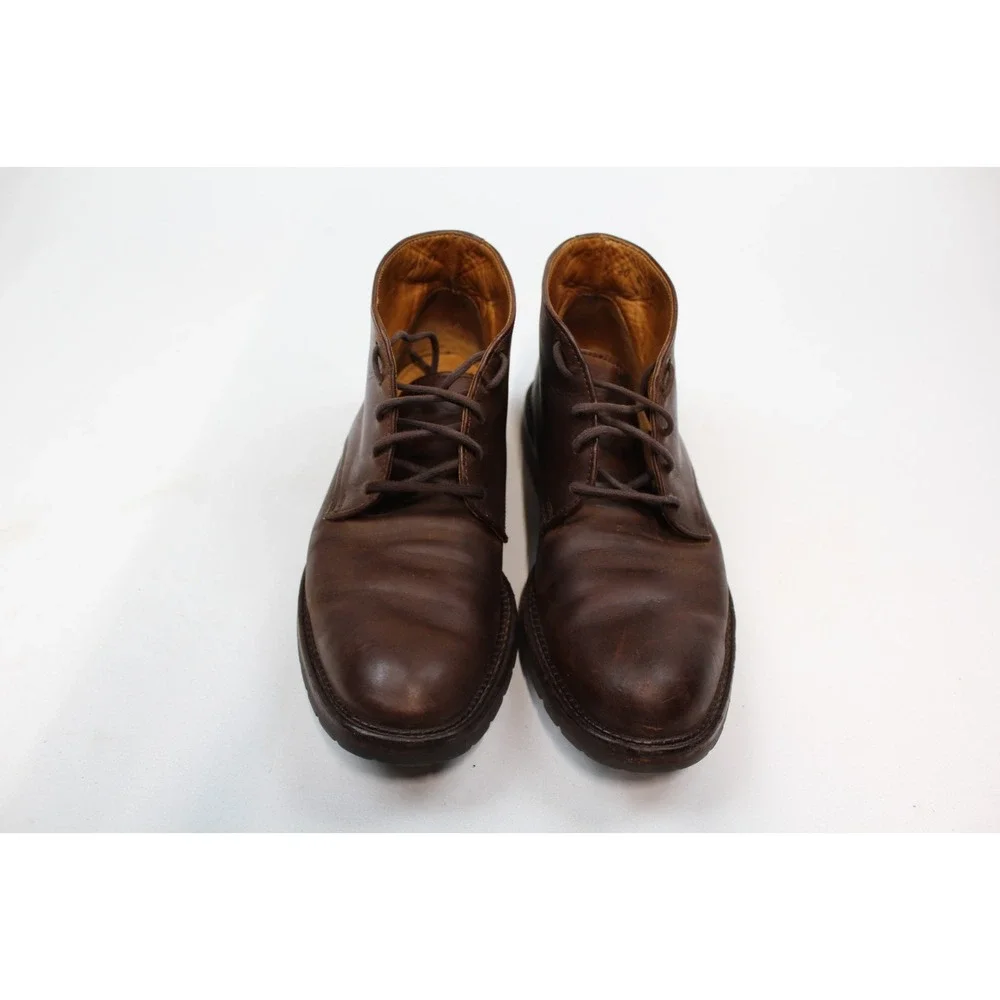 Vintage LL Bean Mens Brown Leather Lug Sole Chukka Boots Size 80 M 211433